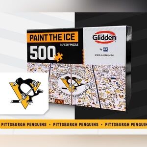 🆕 Pittsburgh Penguins Paint the Ice 500 Piece Puzzle FACTORY SEALED